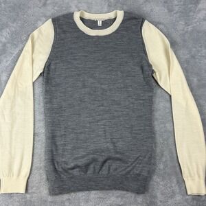 Gap Womens XL Two Tone Extra Fine Merino Wool Soft Stretch Gray Sweater $69.95